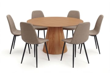 Brown/metal legs black - Eik