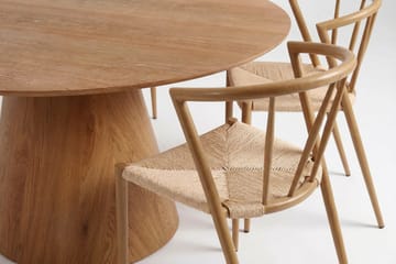 Siena spisegruppe rund 150 cm eik med 6 Winston spisestoler - Eik - Møbler - Bord - Spisegruppe
