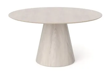 Siena spisegruppe rund 150 cm hvitlasert med 6 Elsie spisestoler - Hvitbeiset eik - Møbler - Bord - Spisegruppe