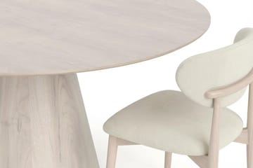 Siena spisegruppe rund 150 cm hvitlasert med 6 Molly spisestoler - Hvitlasert - Møbler - Bord - Spisegruppe