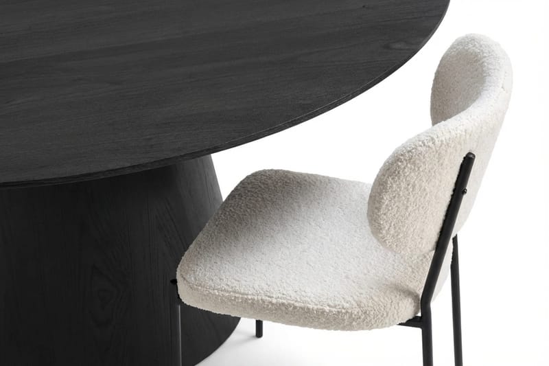 Siena Spisegruppe rund 150 cm Svart med 6 Gemmiano spisestoler - Svart - Møbler - Bord - Spisegruppe