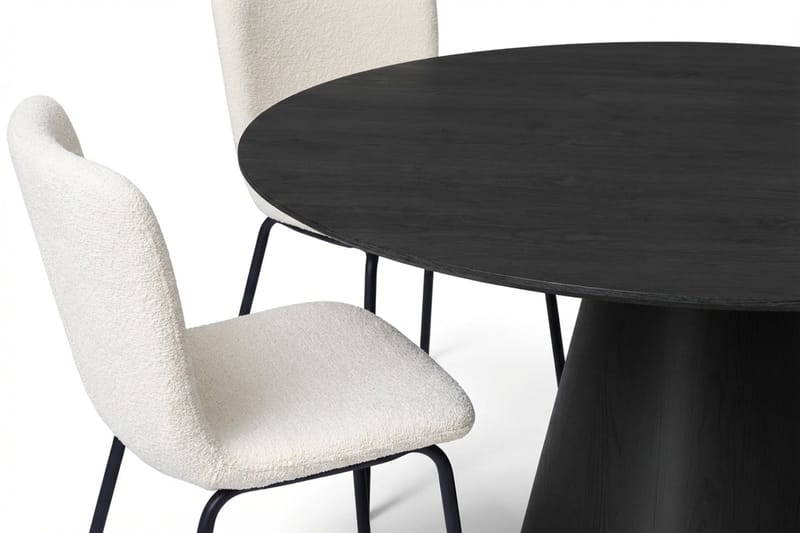 Siena Spisegruppe rund 150 cm Svart med 6 Katy spisestoler - Svart - Møbler - Bord - Spisegruppe