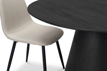 Siena spisegruppe rund 150 cm svart med 6 Nibe spisestoler - Svart - Møbler - Bord - Spisegruppe