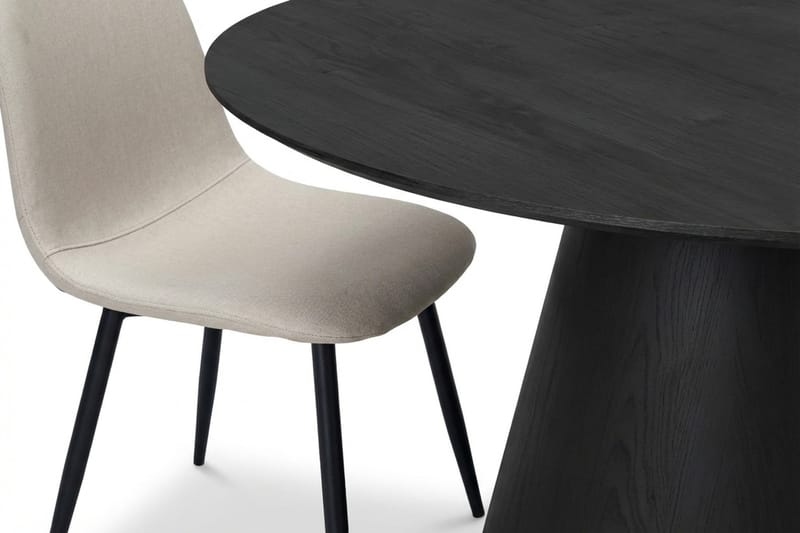 Siena spisegruppe rund 150 cm svart med 6 Nibe spisestoler - Svart - Møbler - Bord - Spisegruppe