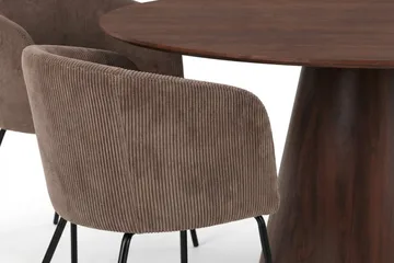 Siena Spisegruppe rund 150 cm Valnøtt med 6 Berit spisestoler - Valnøtt - Møbler - Bord - Spisegruppe
