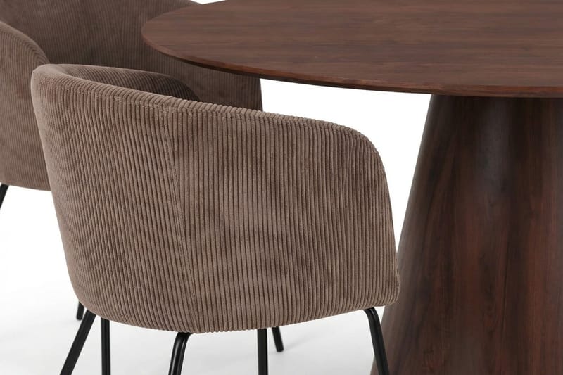 Siena Spisegruppe rund 150 cm Valnøtt med 6 Berit spisestoler - Valnøtt - Møbler - Bord - Spisegruppe