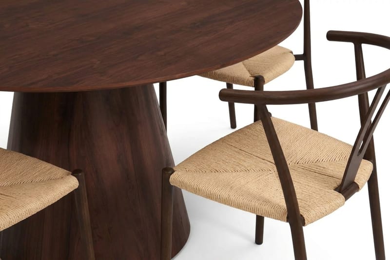 Siena spisegruppe rund 150 cm valnøtt med 6 Elysia spisestoler - Valnøtt - Møbler - Bord - Spisegruppe