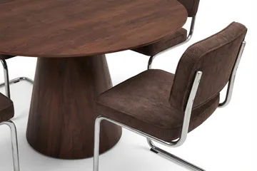 Siena spisegruppe rund 150 cm valnøtt med 6 Milva spisestoler - Valnøtt - Møbler - Bord - Spisegruppe