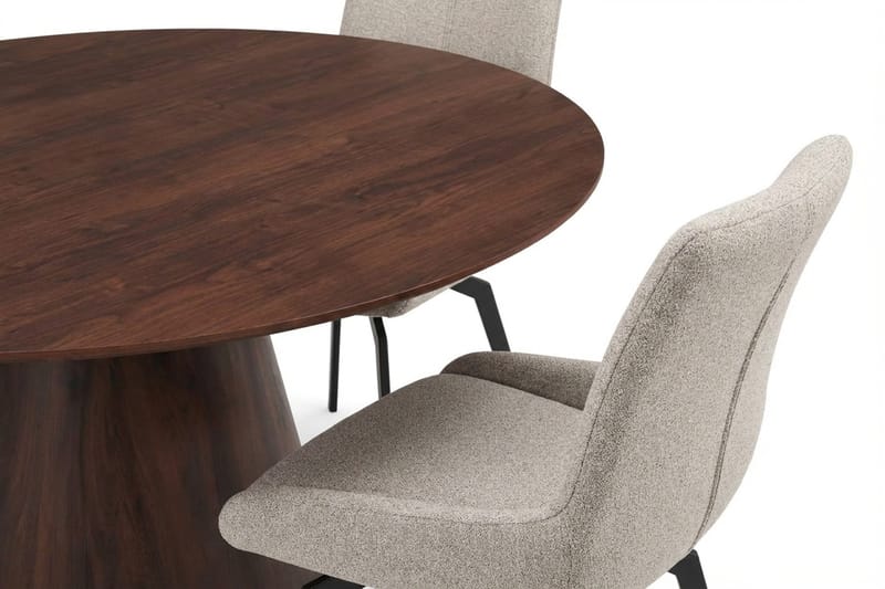 Siena Spisegruppe rund 150 cm Valnøtt med 6 Mora spisestoler - Valnøtt - Møbler - Bord - Spisegruppe