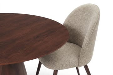 Siena spisegruppe rund 150 cm valnøtt med 6 Nibe Plus spisestoler - Valnøtt - Møbler - Bord - Spisegruppe