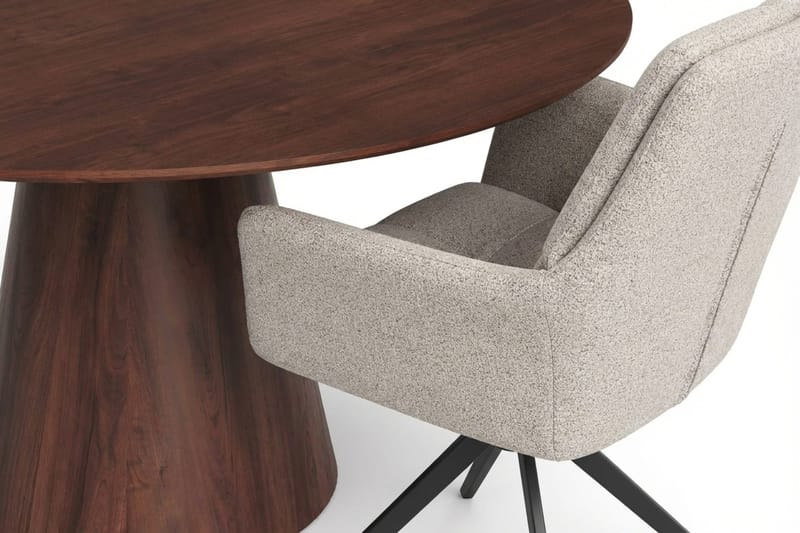 Siena Spisegruppe rund 150 cm Valnøtt med 6 Torsby spisestoler - Valnøtt - Møbler - Bord - Spisegruppe