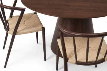 Siena Spisegruppe rund 150 cm Valnøtt med 6 Winston spisestoler - Valnøtt - Møbler - Bord - Spisegruppe