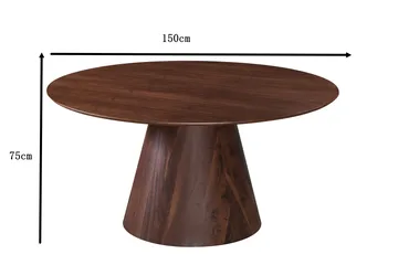 Siena Stort Spisebord Rundt 150 cm Finér - Valnøtt - Møbler - Bord - Spisebord & kjøkkenbord