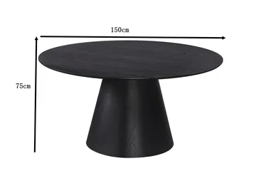 Siena Stort Spisebord Rundt 150 cm Finer - Svart - Møbler - Bord - Spisebord & kjøkkenbord