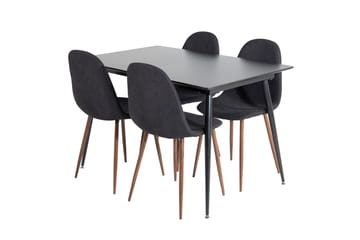 Silar Matgrupp Förlängningsbar 120 cm Rektangulär med 4 Polar stolar - Sort - Møbler - Bord - Spisegruppe