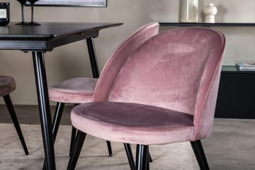 Silar Rektangulær Spisegruppe 120-160 cm med 4 Velvet Spisestoler - gammelrosa - Møbler - Bord - Spisegruppe