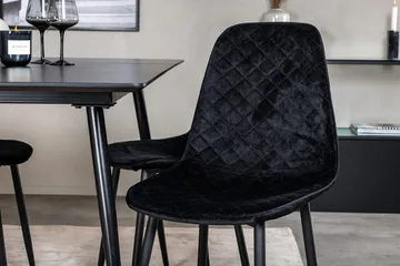 Silar Rektangulær Spisegruppe 120-160 cm med 4 Polar Spisestoler - svart - Møbler - Bord - Spisegruppe