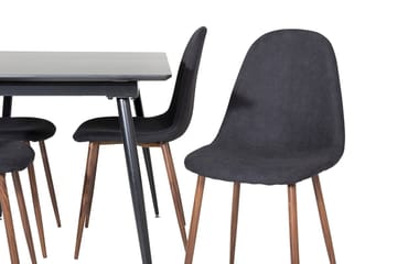 Silar Rektangulær Spisegruppe 120-160 cm med 4 Polar Spisestoler - svart - Møbler - Bord - Spisegruppe