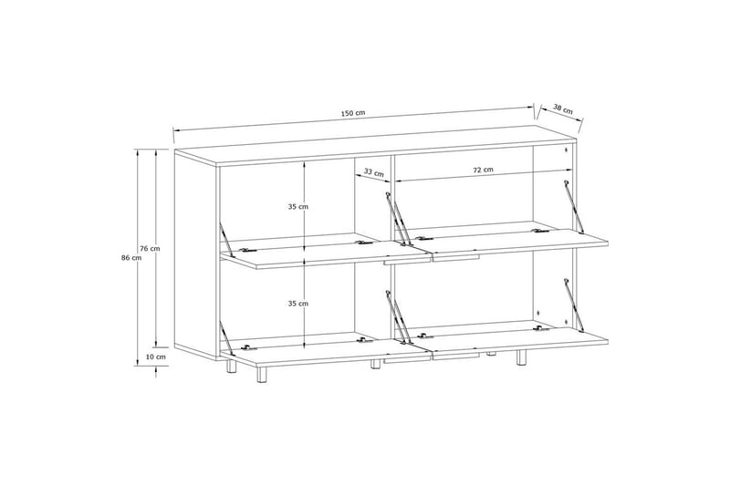 Skjenk Alberto Hvit - Hvit - Oppbevaring - Oppbevaringsmøbler - Sideboard & skjenk