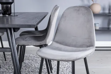 Sleek Matgruppe Forlengningsbar 195 cm Rektangulær med 6 Polar stoler - Sort - Møbler - Bord - Spisegruppe