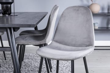 Sleek Spisebord 195 cm Uttrekkbart med 6 Polar Kjøkkenstoler - Møbler - Bord - Spisegruppe
