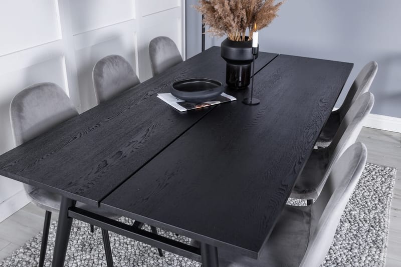 Sleek Spisebord 195 cm Uttrekkbart med 6 Polar Kjøkkenstoler - Møbler - Bord - Spisegruppe