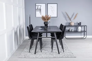 Sleek uttrekkbart spisebord 195 cm med 6 Polar spisestoler - Møbler - Bord - Spisegruppe
