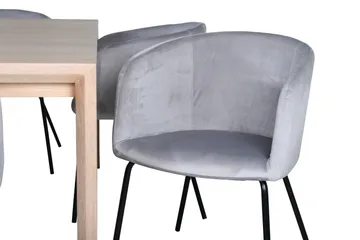 Slider Matgruppe Forlengningsbar 170 cm Rektangulær med 6 Berit stoler - Sort - Møbler - Bord - Spisegruppe