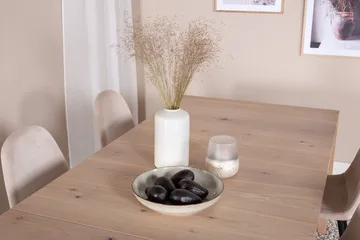 Slider Matgruppe Forlengningsbar 170 cm Rektangulær med 6 Polar stoler - Beige - Møbler - Bord - Spisegruppe