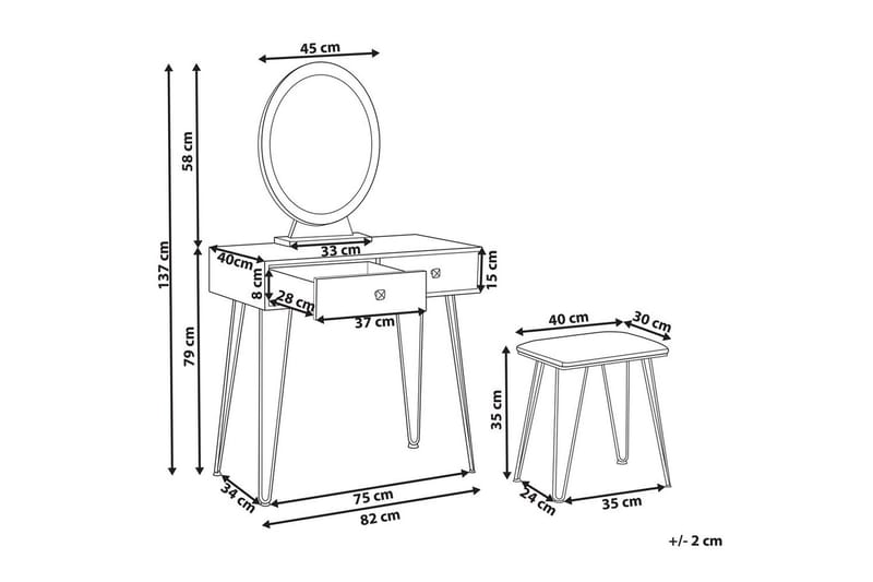 Sminkbord Caen - Møbler - Bord - Sminkebord & toalettbord