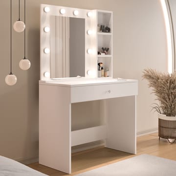 Sminkebord Hanah Home Marlowe (80 x 147 x 42,5 cm) Hvit - Hvit - Møbler - Bord - Sminkebord & toalettbord