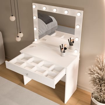 Sminkebord Hanah Home Monaire (80 x 147 x 42,5 cm) Hvit - Hvit - Møbler - Bord - Sminkebord & toalettbord