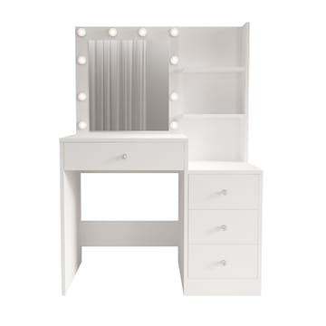 Sminkebord Hanah Home Monelle (69,4 x 135 x 40 cm) Hvit - Hvit - Møbler - Bord - Sminkebord & toalettbord