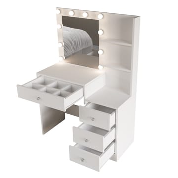 Sminkebord Hanah Home Monelle (69,4 x 135 x 40 cm) Hvit - Hvit - Møbler - Bord - Sminkebord & toalettbord