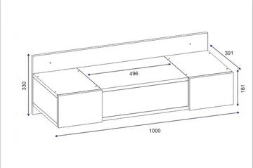 Andifli Sminkbord 100 cm - Blå/Natur - Møbler - Bord - Sminkebord & toalettbord