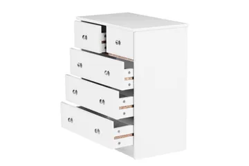 Kommode Wohnling med 5 skuffer klassisk moderne stil Hvit - Hvit - Møbler - Bord - Sminkebord & toalettbord