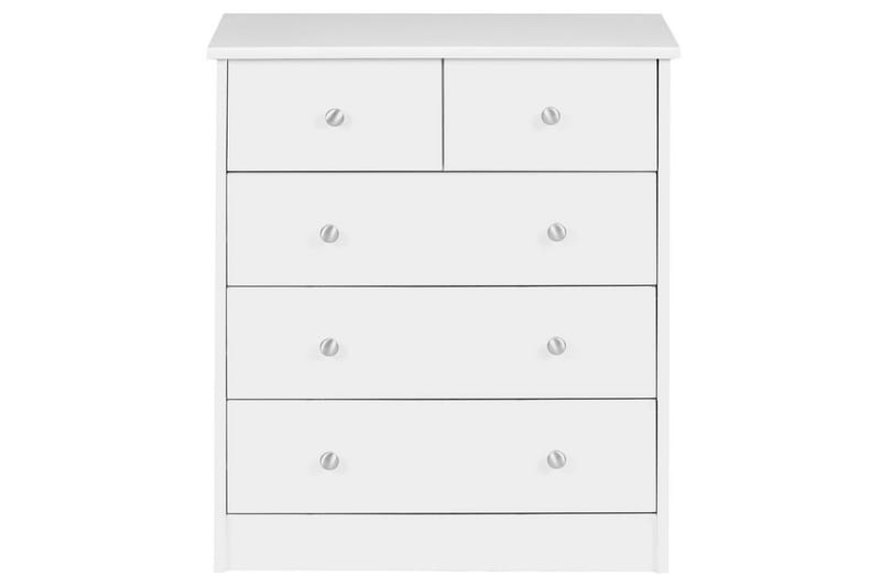 Kommode Wohnling med 5 skuffer klassisk moderne stil Hvit - Hvit - Møbler - Bord - Sminkebord & toalettbord