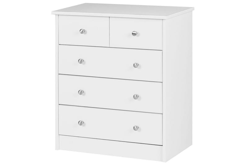 Kommode Wohnling med 5 skuffer klassisk moderne stil Hvit - Hvit - Møbler - Bord - Sminkebord & toalettbord