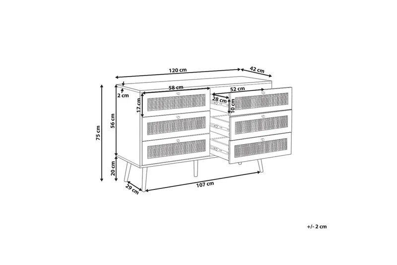 Kommode Perote med 6 skuffer - Oppbevaring - Oppbevaringsmøbler - Kommode