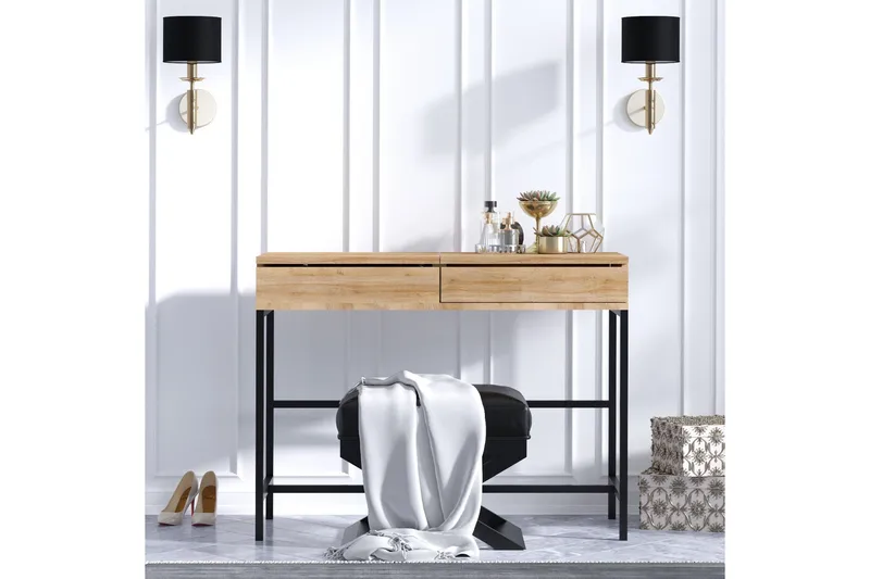 Make-up Table Eik|Svart - Natur/Svart - Møbler - Bord - Sminkebord & toalettbord