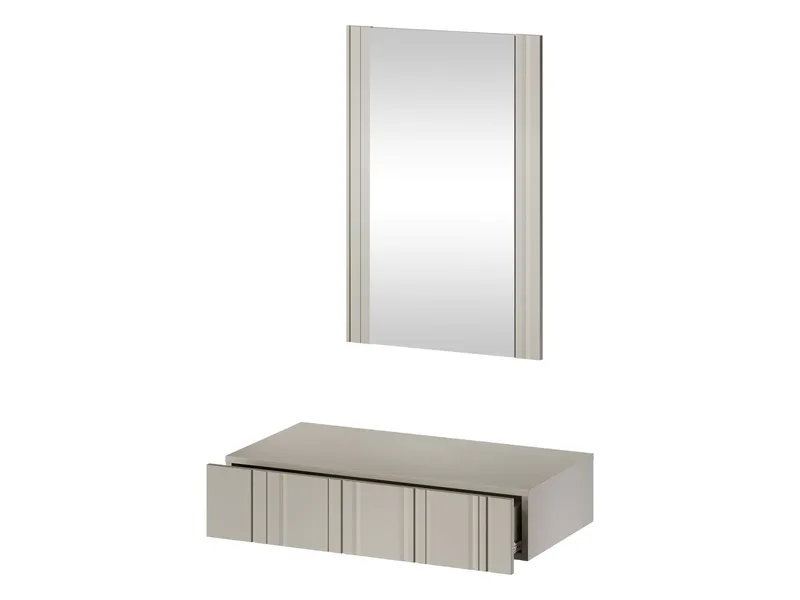 Rynlin Sminkebord med Oppbevaring og Skuffer i Tre med Glassspeil - Beige - Møbler - Bord - Sminkebord & toalettbord