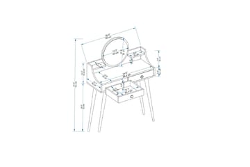 Sminkebord Mamt 90 cm - Hvit - Møbler - Bord - Sminkebord & toalettbord
