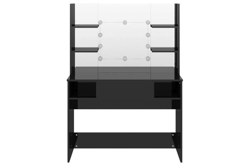 Sminkebord med LED-lys 100x40x135 cm MDF blank svart - Svart - Sminkebord & toalettbord