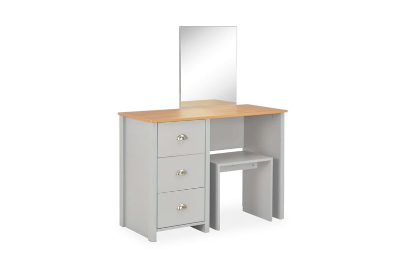 Sminkebord med speil og krakk grå 104x45x131 cm - Grå - Sminkebord & toalettbord