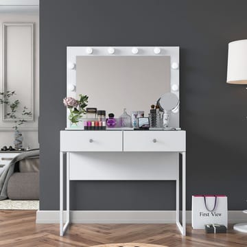 Sminkebord Wallxpert Eska BJ158 (90 x 141,8 x 40 cm) Hvit - Hvit - Møbler - Bord - Sminkebord & toalettbord