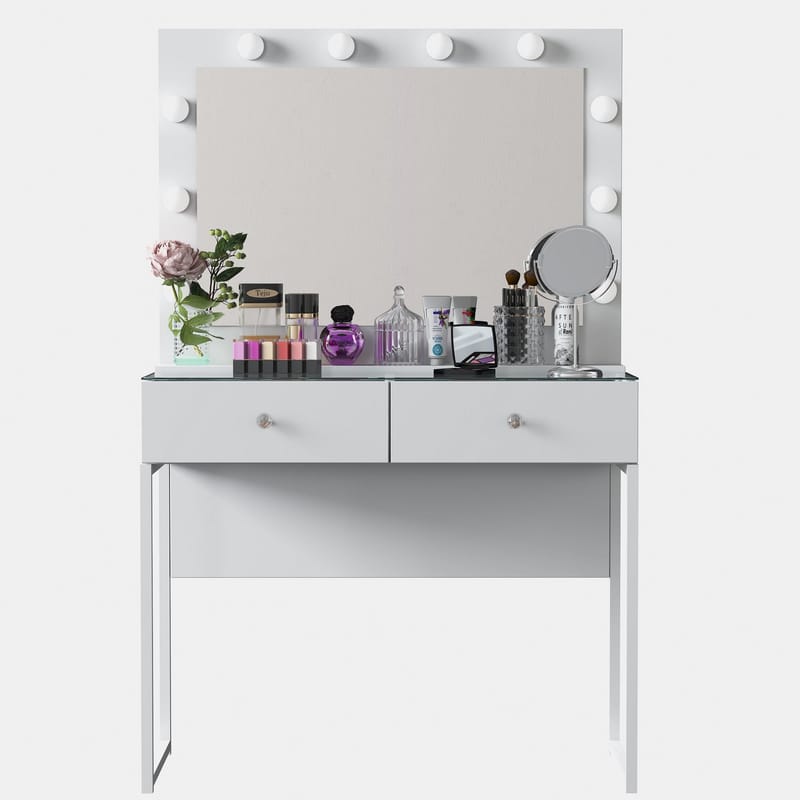 Sminkebord Wallxpert Eska BJ158 (90 x 141,8 x 40 cm) Hvit - Hvit - Møbler - Bord - Sminkebord & toalettbord