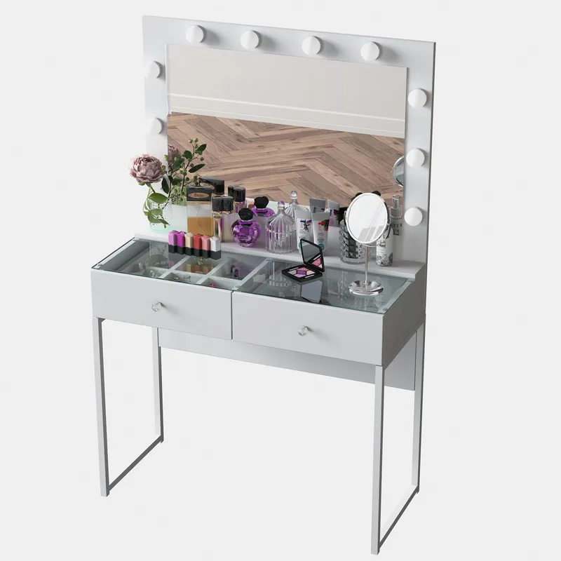 Sminkebord Wallxpert Eska BJ158 (90 x 141,8 x 40 cm) Hvit, Hvit