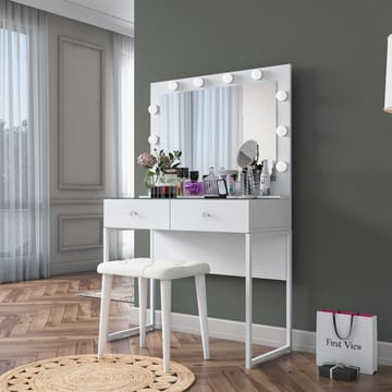 Sminkebord Wallxpert Eska BJ164 (90 x 141,8 x 40 cm) Hvit - Hvit - Møbler - Bord - Sminkebord & toalettbord