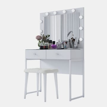Sminkebord Wallxpert Eska BJ164 (90 x 141,8 x 40 cm) Hvit - Hvit - Møbler - Bord - Sminkebord & toalettbord
