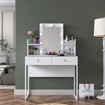 Sminkebord Wallxpert Fenn (90 x 136,8 x 40 cm) hvit - Hvit - Møbler - Bord - Sminkebord & toalettbord